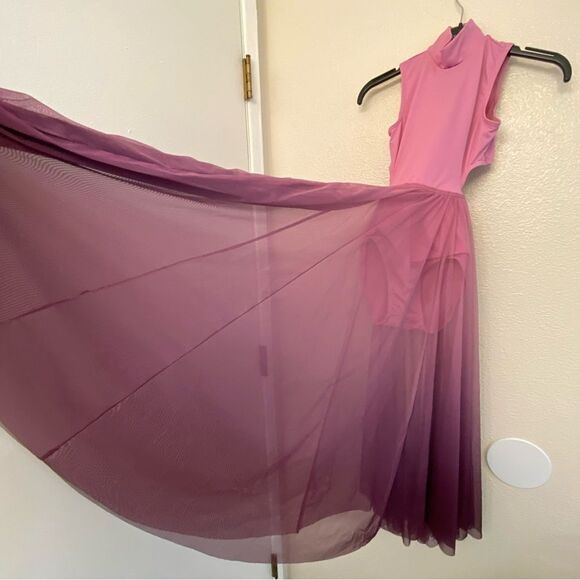 Weissman Elite dance costume maxi ombre purple pink dress Only Love D13873 IC - Picture 4 of 12